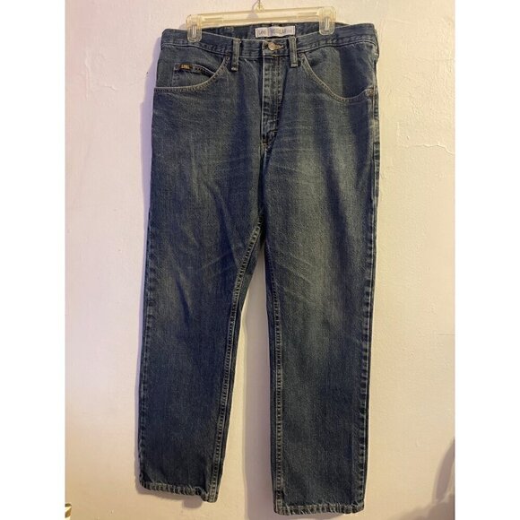 Lee Regular Fit Straight Leg Men’s Dark Wash Blue Denim Size 36x30 - Picture 1 of 11